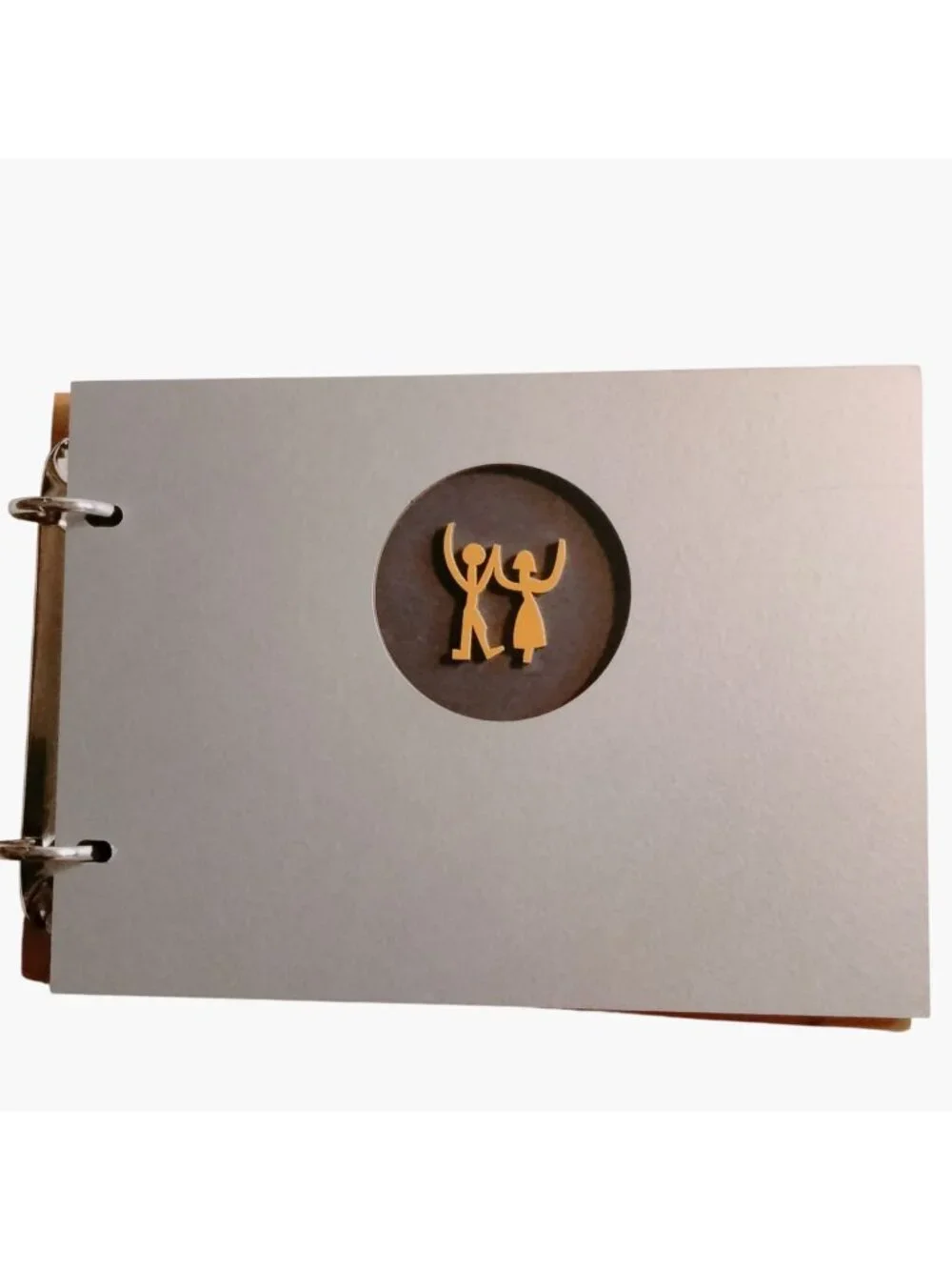 Wedding Book Album Laser Cutout Cover Design Woodcut Binder Black Pages